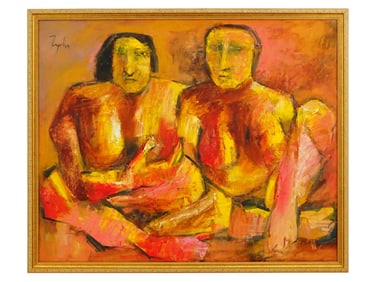 INDIAN OIL PAINTING SIGNED TYEB MEHTA
