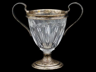 VINTAGE AMERICAN ST SILVER CRYSTAL GLASS SUGAR BOWL