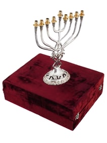 VINTAGE HANUKKAH NINE BRANCHED MENORAH IOB