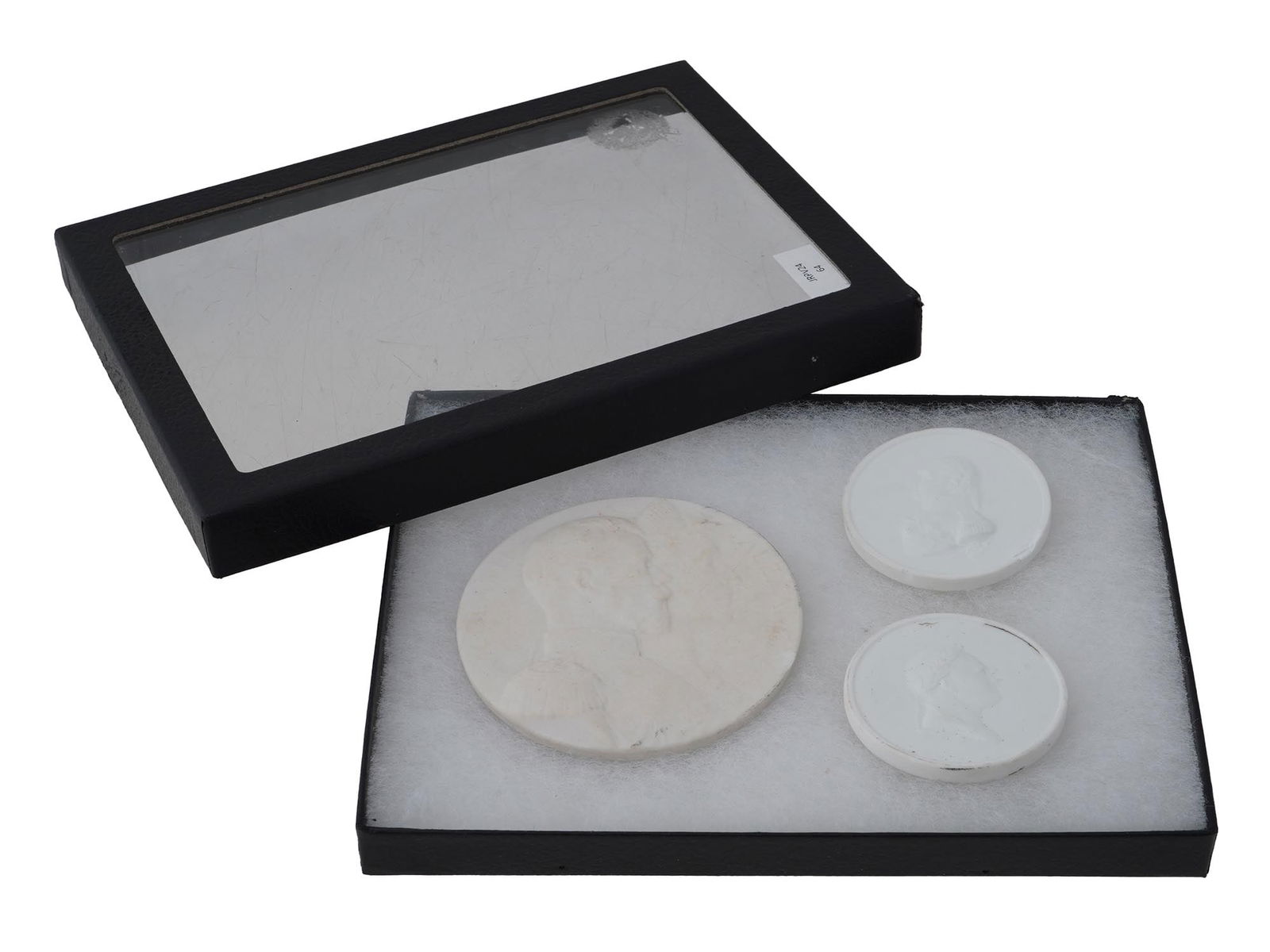 ANTIQUE FRENCH AND RUSSIAN BISQUE PORCELAIN MEDALLIONS: A lot of three antique French and Russian bisque porcelain medallions. Two medallions of the St. Petersburg production of the Russian Imperial Porcelain Factory depicting the commander Mikhail Kutuzov