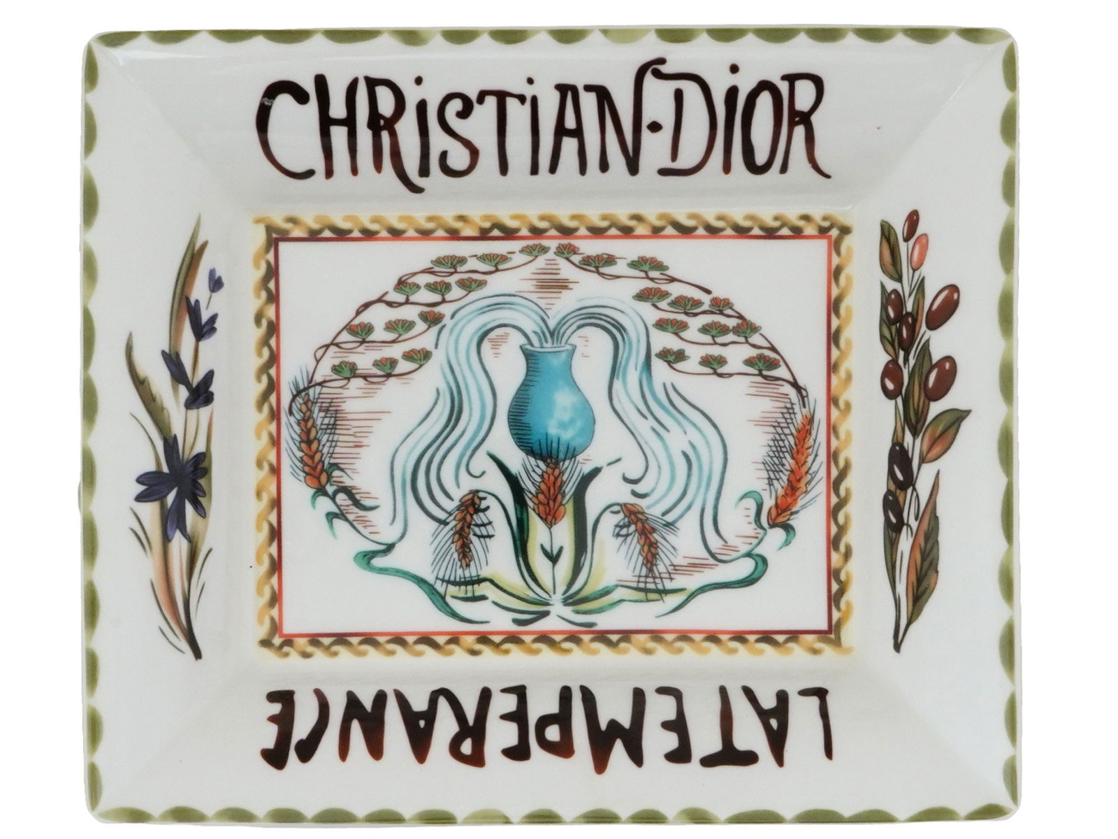 FRENCH CHRISTIAN DIOR TAROT ASHTRAY TEMPERANCE CARD (1 of 4)