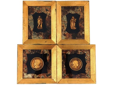 LOT OF GRECO ROMAN MANNER GILT BAS RELIEF PIECES