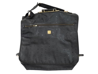LARGE MCM MONOGRAM BLACK COATED CANVAS GARMENT BAG