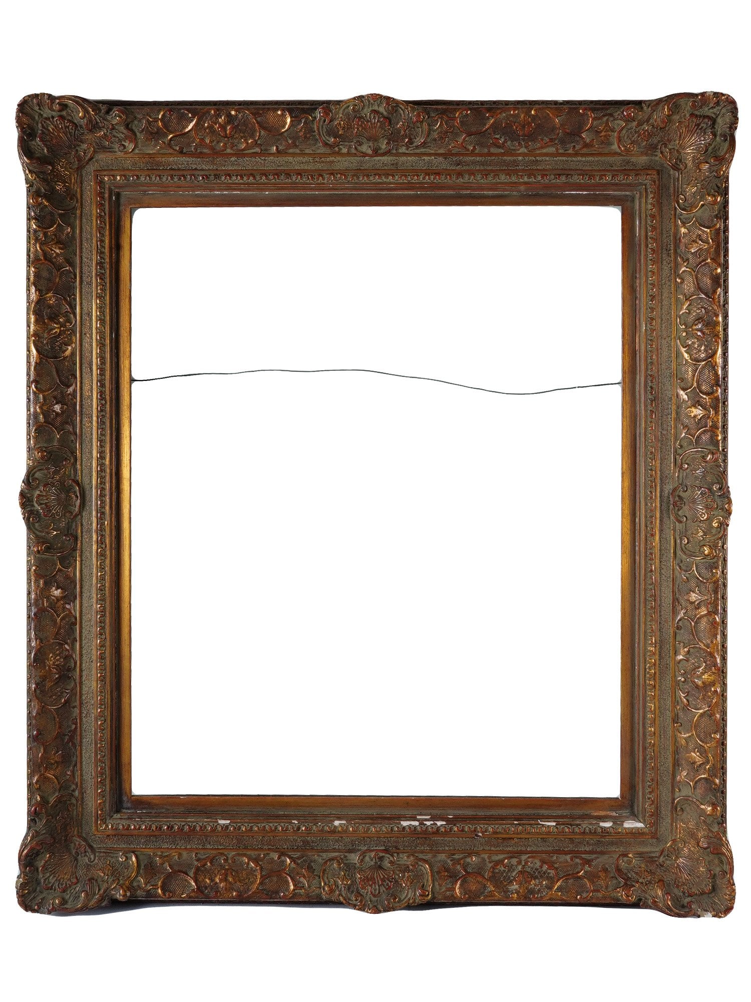 ANTIQUE GILT CARVED WOODEN PICTURE FRAME (1 of 3)