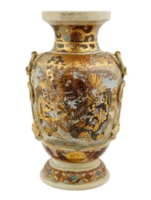 ANTIQUE JAPANESE MEIJI ERA SATSUMA PORCELAIN VASE