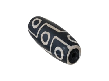 ANCIENT HIMALAYAN DOUBLE LONGEVITY MOTIF DZI AGATE BEAD