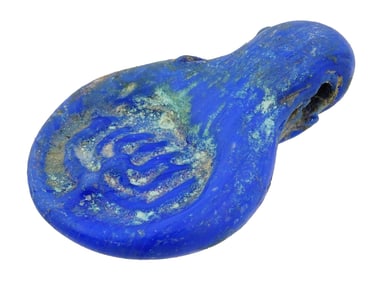 ANCIENT ROMAN HOLY LAND GLASS AMULET MENORAH