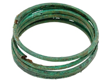 ROMAN THREE PART SPIRAL BRONZE BANGLE BRACELET