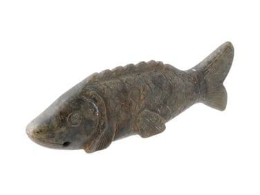 ANCIENT EGYPTIAN HAND CARVED STONE FISH PENDANT 600 BC