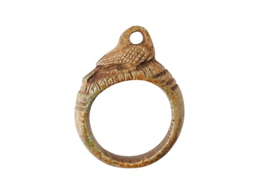 ANCIENT EGYPTIAN CARVED STONE RING CA 300 TO 600 BC