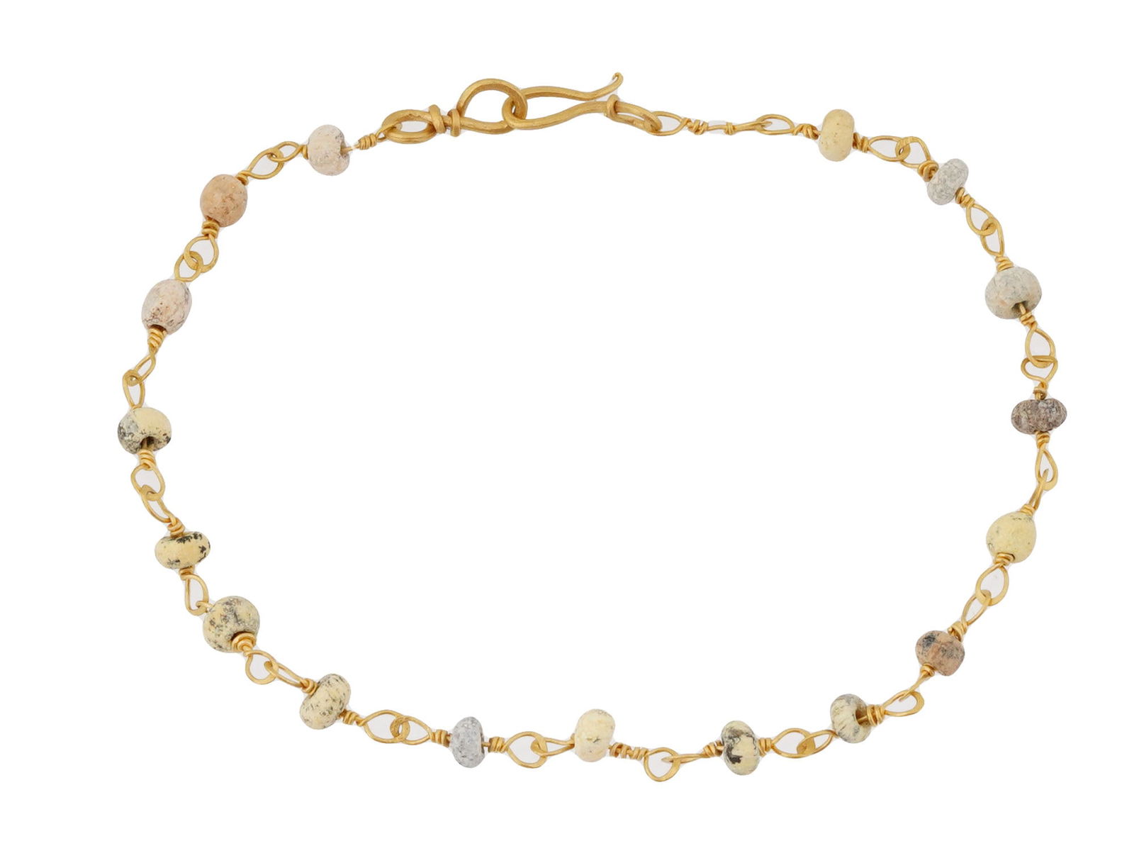 ANCIENT ROMAN GOLD AND GLASS BEAD BRACELET 100 TO 300AD (1 of 3)