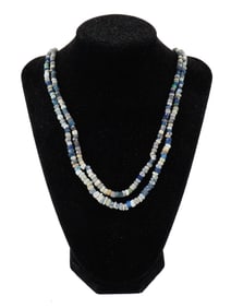 TWO ANCIENT ROMAN GLASS BEAD NECKLACES 100 TO 300 AD