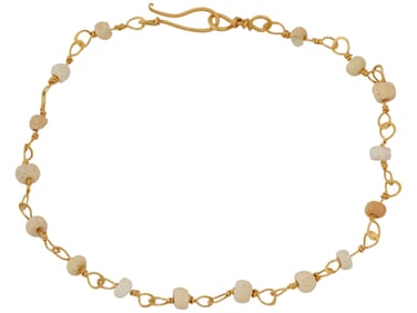 ANCIENT ROMAN GOLD AND GLASS BEAD BRACELET 100 TO 300AD