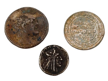 ANCIENT SILVER COINS FROM VARIOUS ERAS AND REGIONS
