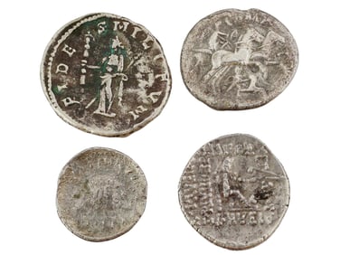 ANCIENT SILVER COINS FROM VARIOUS ERAS AND REGIONS
