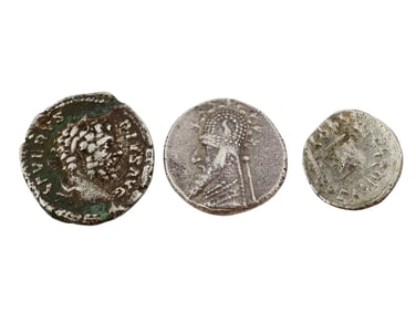 ANCIENT SILVER COINS FROM VARIOUS ERAS AND REGIONS