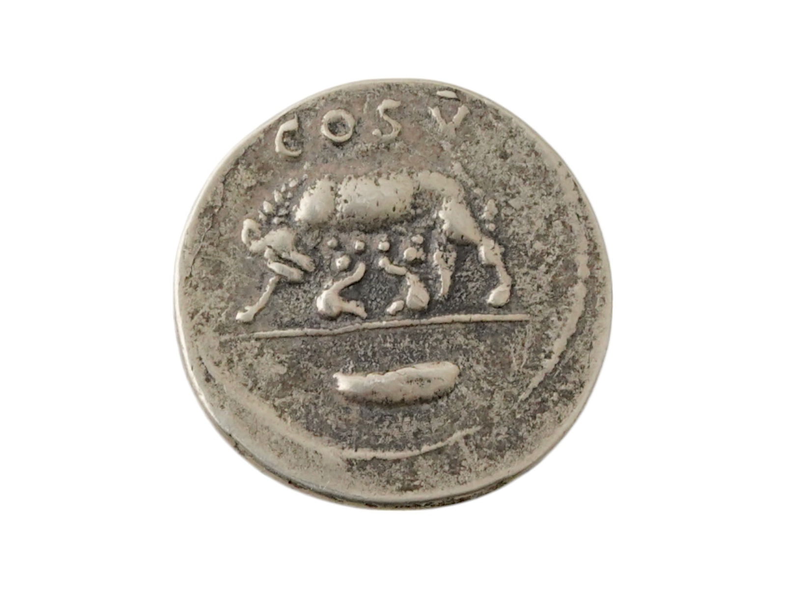 ANCIENT ROMAN SILVER COIN W ROMULUS AND REMUS (1 of 4)
