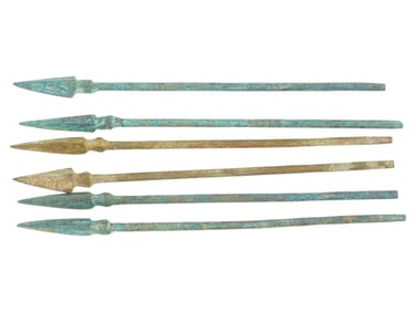 COLLECTION OF SIX HOLY LAND BRONZE ARROW HEADS