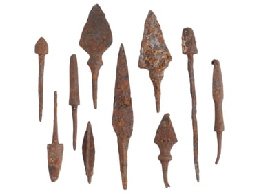 ANCIENT GRECO ROMAN IRON ARROWHEADS 500BC TO 300AD