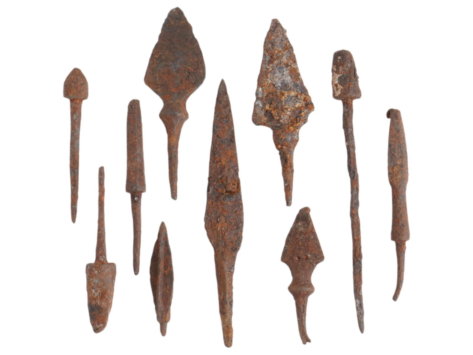 ANCIENT GRECO ROMAN IRON ARROWHEADS 500BC TO 300AD (1 of 2)
