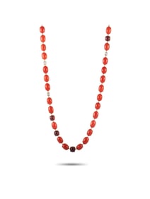 ZYDO 18K ROSE GOLD DIAMONDS CORAL AND TOURMALINE NECKLACE
