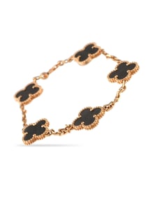 VAN CLEEF & ARPELS ALHAMBRA 18K ROSE GOLD SILVER BRACELET