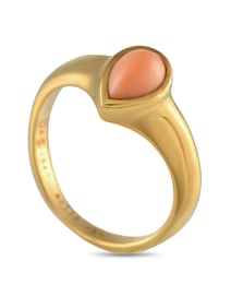 Van Cleef & Arpels 18K Yellow Gold Coral Ring
