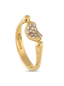 TIFFANY & CO. ELSA PERETTI 18K GOLD DIAMOND BEAN RING
