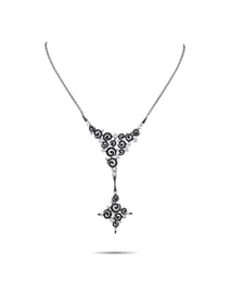 STEFAN HAFNER 18K GOLD DIAMONDS AND BLACK DIAMOND NECKLACE