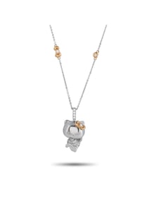 SANRIO HELLO KITTY 18K GOLD 0.57CT DIAMOND PENDANT NECKLACE