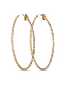 ROBERTO COIN PERFECT HOOP 18K GOLD 2.45CT DIAMOND EARRINGS
