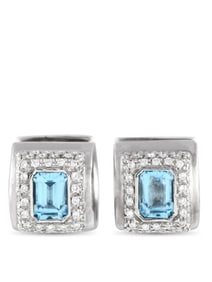ROBERTO COIN 18K GOLD 0.85CT DIAMOND HUGGIE HOOP EARRINGS