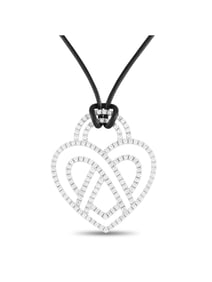 Poiray 18K White Gold 3.75ct Diamond Heart Necklace
