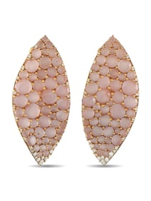 PASQUALE BRUNI 18K GOLD DIAMONDS AND PINK QUARTZ EARRINGS