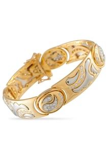 MICHAEL BONDANZA PLATINUM AND 18K GOLD DIAMOND BRACELET