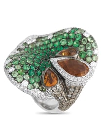MAGGIORO 18K GOLD WHITE AND BROWN DIAMOND RING