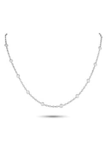 EXCLUSIVE 18K WHITE GOLD 4.90CT DIAMOND STATION NECKLACE