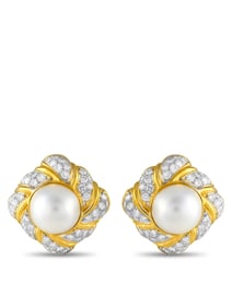 EXCLUSIVE 18K GOLD DIAMOND MOBE PEARL CLIP-ON EARRINGS