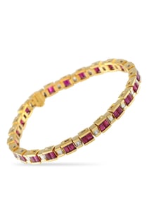 EXCLUSIVE 18K YELLOW GOLD DIAMOND AND RUBY BRACELET