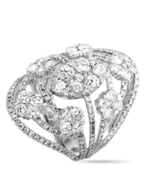 EXCLUSIVE 18K WHITE GOLD 3.85 CT DIAMOND RING