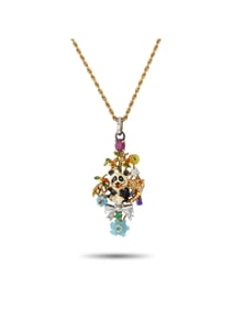 EXCLUSIVE 18K YELLOW GOLD COLORED STONES NECKLACE