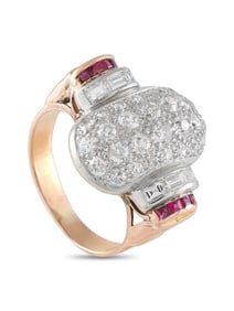 EXCLUSIVE 18K ROSE GOLD 2.07CT DIAMOND AND RUBY RING