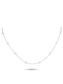 EXCLUSIVE 18K WHITE GOLD 1.50CT DIAMOND STATION NECKLACE