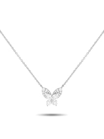 EXCLUSIVE 18K WHITE GOLD 1.30CT DIAMOND BUTTERFLY NECKLACE