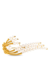 EXCLUSIVE 18K YELLOW GOLD PEARL BROOCH