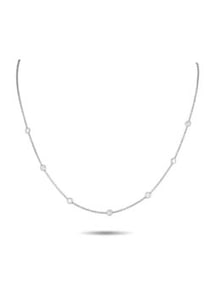 18K WHITE GOLD 1.05CT DIAMOND STATION NECKLACE