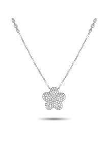 18K WHITE GOLD 1.25CT DIAMOND PENDANT NECKLACE