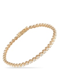 14K YELLOW GOLD 3.40CT LAB-GROWN DIAMOND TENNIS BRACELET