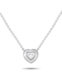 18K WHITE GOLD 0.86CT DIAMOND HEART NECKLACE
