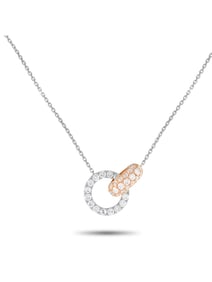 18K WHITE AND ROSE GOLD 1.00CT DIAMOND NECKLACE